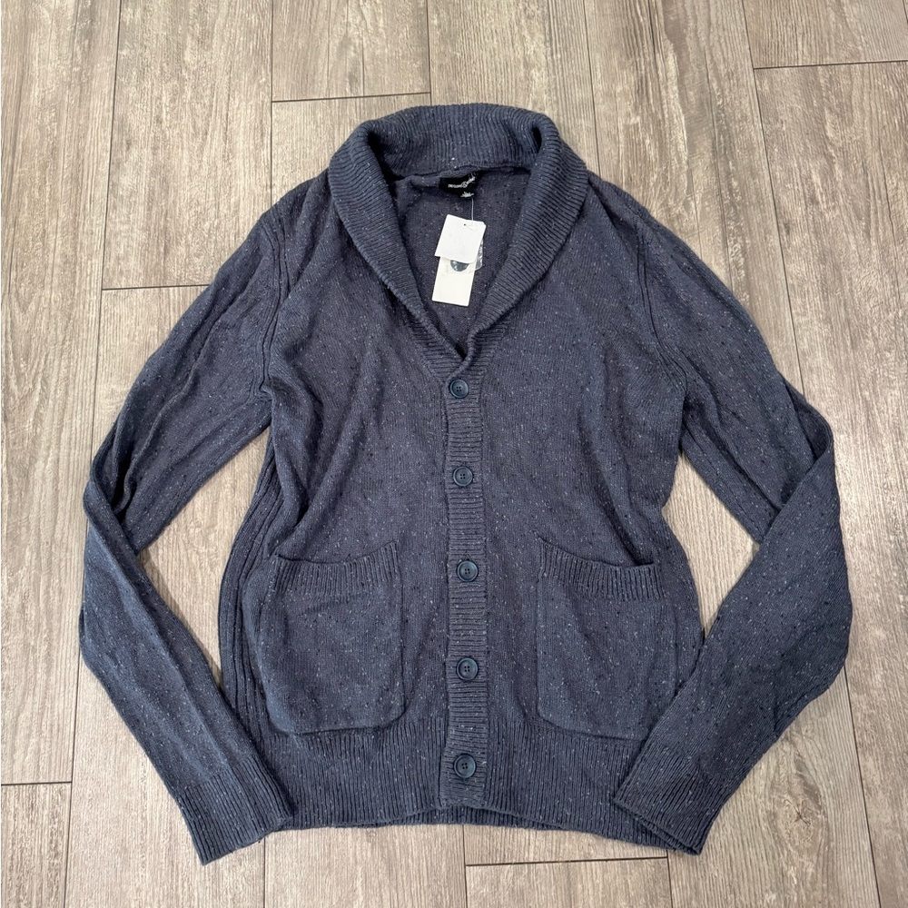 Treasure & Bond Men's Navy Speckled Cardigan